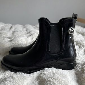 Michael Kors Black Rubber Charm Rain Bootie